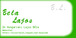bela lajos business card